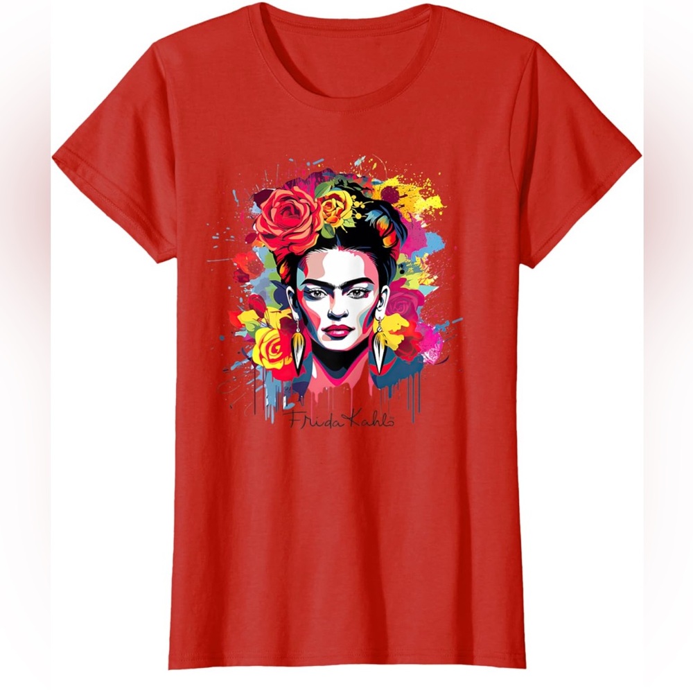 ⚡Artsy Frida Kahlo T-Shirt in RED *NEW*